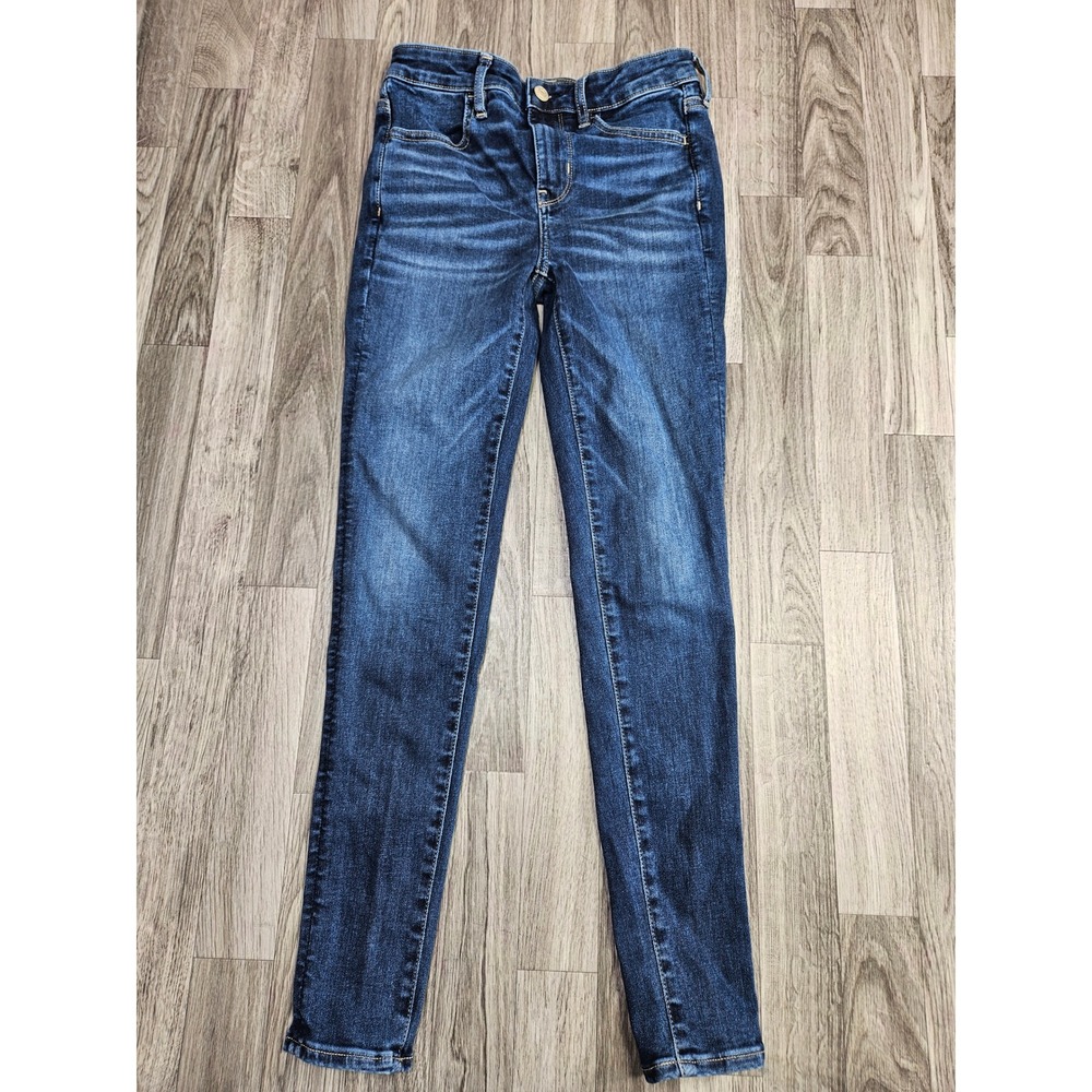 American Eagle Hi-Rise Jegging Women 2 Blue Next Level Stretch Denim